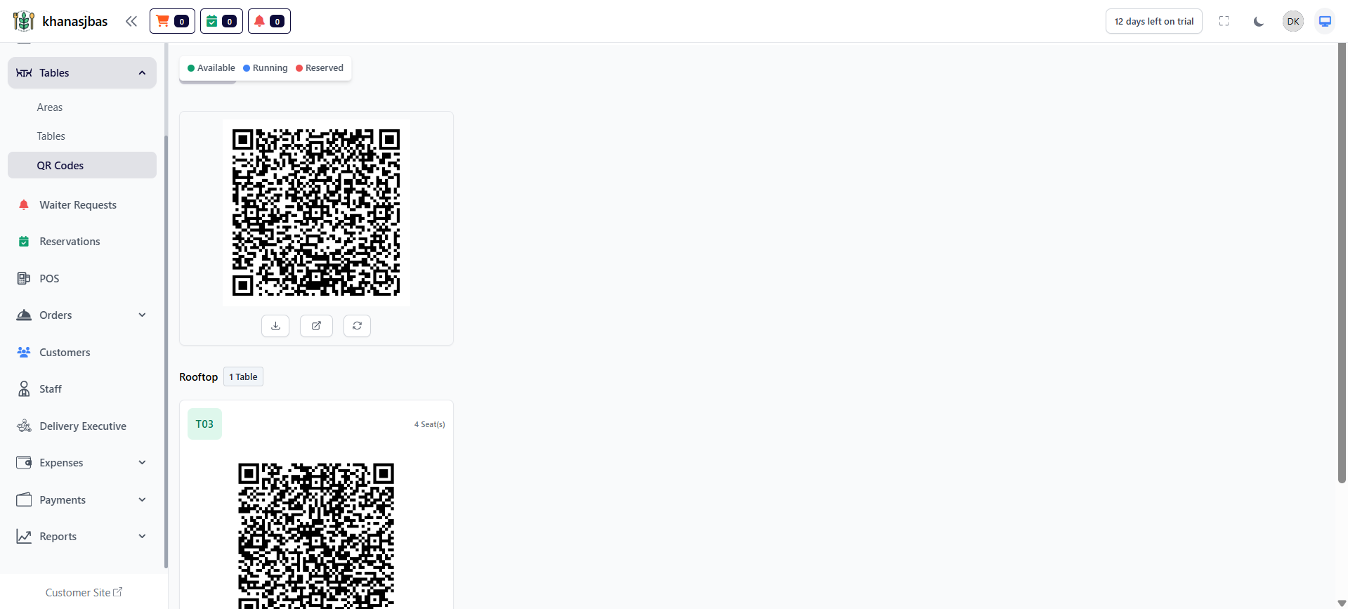 Tables Management Image